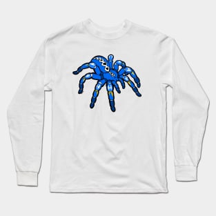 Blue Pokie Poecilotheria Metallica Gooty Sapphire Tarantula Bold Smooth Black Outline Long Sleeve T-Shirt